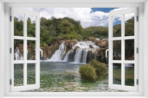Fototapeta Naklejka Na Ścianę Okno 3D - SIBENIK, CROATIA: Krka National Park waterfalls in the Dalmatia regoion of Croatia, nobody around