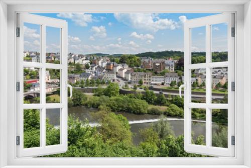 Fototapeta Naklejka Na Ścianę Okno 3D - View from Weilburg Castle to Lahn river and city, Weilburg, Hesse, Germany