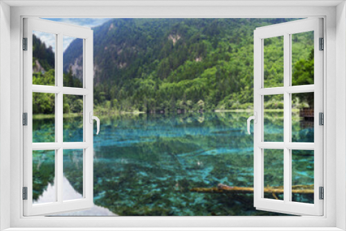 Fototapeta Naklejka Na Ścianę Okno 3D - view of colorful lake in jiuzhaigou national park, Sichuan, china