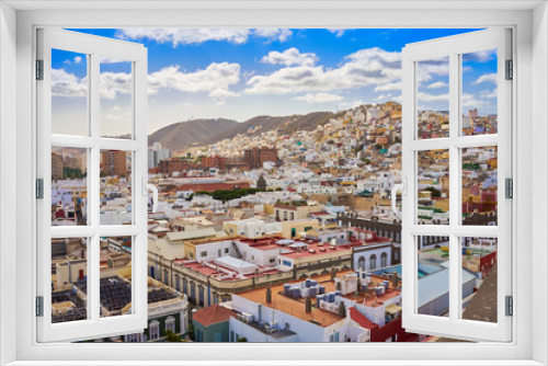 Fototapeta Naklejka Na Ścianę Okno 3D - Panoramic view of historical downtown of Las Palmas - Capital of Gran Canaria in Spain
