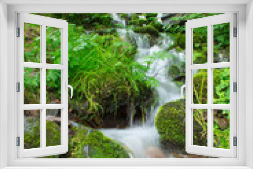 Fototapeta Naklejka Na Ścianę Okno 3D - waterfall on a meadow