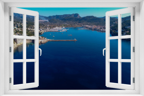 Fototapeta Naklejka Na Ścianę Okno 3D - Port of Andratx, Balearic Islands, Spain 01/31/2018: aerial image of the port and the yacht club locat