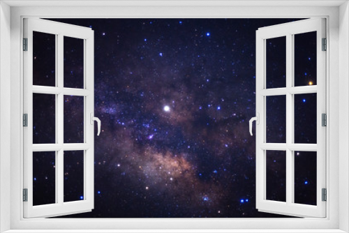 Fototapeta Naklejka Na Ścianę Okno 3D - The center of the milky way galaxy with stars and space dust in the universe, Long exposure photograph, with grain