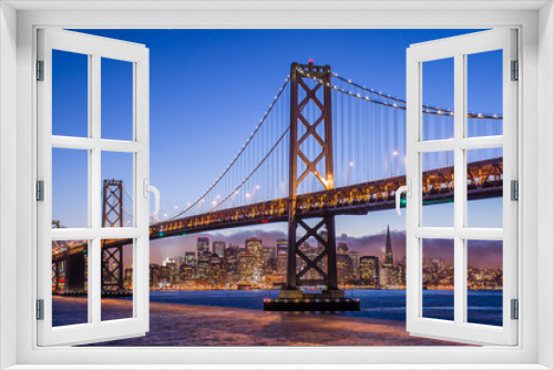 Fototapeta Naklejka Na Ścianę Okno 3D - San Francisco and the Bay Bridge