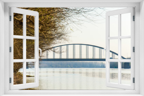 Fototapeta Naklejka Na Ścianę Okno 3D - Bridge on the Tisa river near Titel