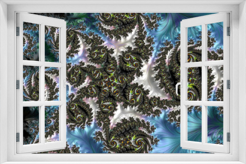 Fototapeta Naklejka Na Ścianę Okno 3D - An abstract computer generated fractal design. A fractal is a never-ending pattern. Fractals are infinitely complex patterns that are self-similar across different scales.