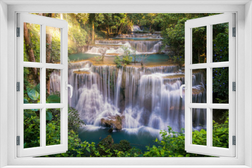 Fototapeta Naklejka Na Ścianę Okno 3D - Huay mae khamin waterfall