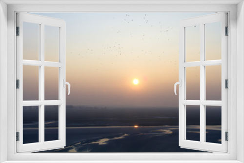 Fototapeta Naklejka Na Ścianę Okno 3D - Sunset on a marsh