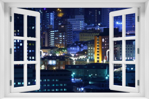 Fototapeta Naklejka Na Ścianę Okno 3D - Fukuoka night view