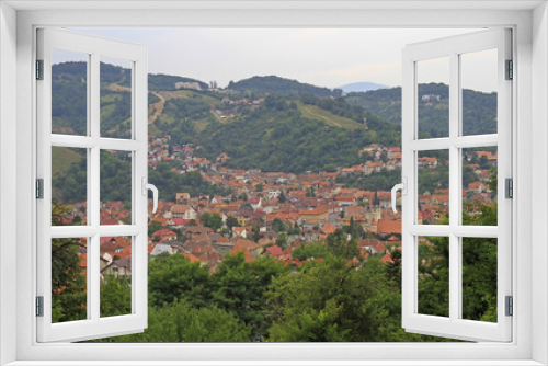 Fototapeta Naklejka Na Ścianę Okno 3D - View from the top of Tampa mountain over Brasov city