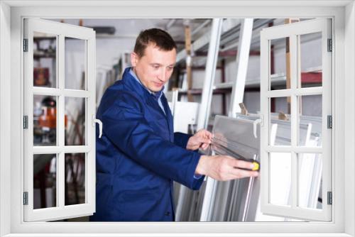 Production worker with PVC windows