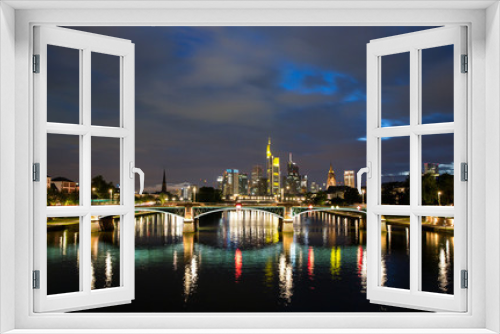 Fototapeta Naklejka Na Ścianę Okno 3D - Frankfurt Skyline at night