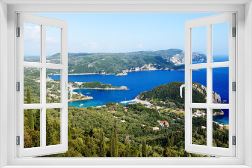 Fototapeta Naklejka Na Ścianę Okno 3D - The view on a bay in a heart shape and beach, Corfu, Greece