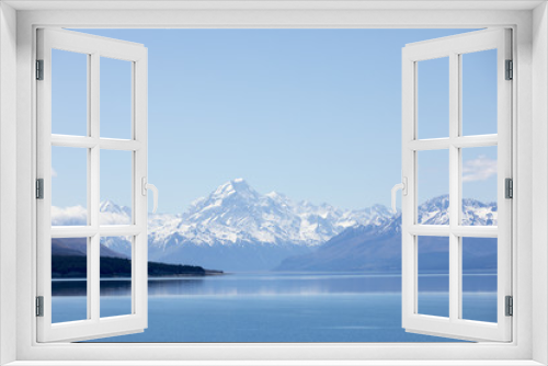 Fototapeta Naklejka Na Ścianę Okno 3D - Lake Pukaki with Mt Cook in background, New Zealand