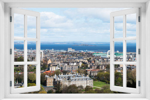 Fototapeta Naklejka Na Ścianę Okno 3D - City view on the Old and New Roof Tops and Houses from the Hill,