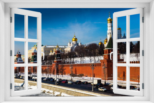 Kremlin and Ivan Great Bell Tower at winter in Moscow, Russia