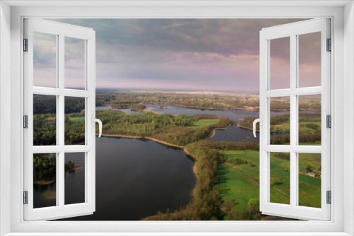 Fototapeta Naklejka Na Ścianę Okno 3D - View of the river and forest from a height