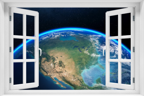 Fototapeta Naklejka Na Ścianę Okno 3D - Earth from space North America