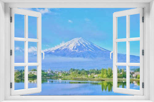 Fototapeta Naklejka Na Ścianę Okno 3D - View of Mt. Fuji and Lake Kawaguchiko Tokyo, Japan Summer
