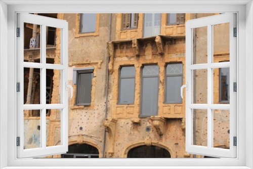 Fototapeta Naklejka Na Ścianę Okno 3D - immeuble bombardé