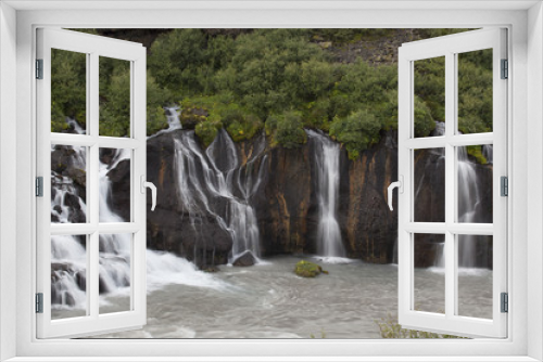 Fototapeta Naklejka Na Ścianę Okno 3D - Hraunfossar Waterfall Iceland