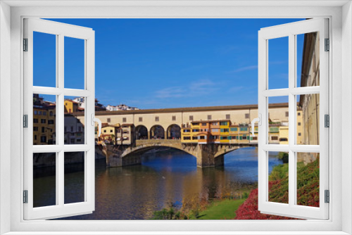 Fototapeta Naklejka Na Ścianę Okno 3D - View of Ponte Vecchio in Florence, Italy