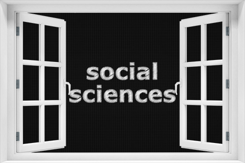 Social sciences word on grey background.