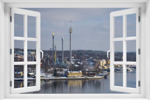 Fototapeta Naklejka Na Ścianę Okno 3D - A snowy, cold and sunny view of Stockholm