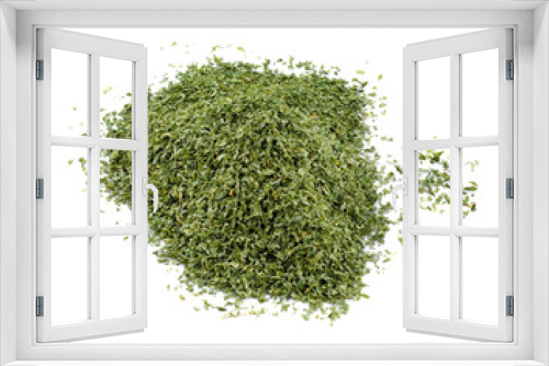 Fototapeta Naklejka Na Ścianę Okno 3D - Dried parsley leaf  isolated on white background