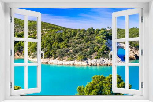 Fototapeta Naklejka Na Ścianę Okno 3D - Italian holidays in Puglia - Natural park Gargano with beautiful turquoise sea