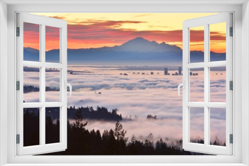 Fototapeta Naklejka Na Ścianę Okno 3D - Vancouver Foggy Sunrise