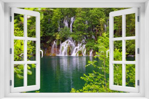 Fototapeta Naklejka Na Ścianę Okno 3D - Waterfall in the Plitvice Lakes in Croatia