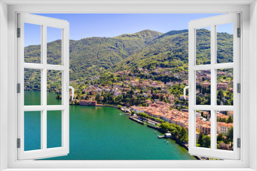 Fototapeta Naklejka Na Ścianę Okno 3D - Dervio - Lago di Como (IT) - Vista aerea
