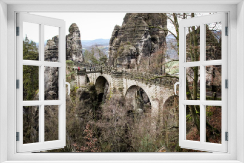 Fototapeta Naklejka Na Ścianę Okno 3D - Bastei, Basteibrücke, Elbsandsteingebirge 