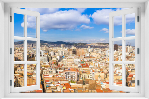 Fototapeta Naklejka Na Ścianę Okno 3D - Panorama de Barcelone en Catalogne, Espagne