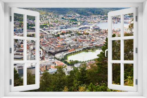 Fototapeta Naklejka Na Ścianę Okno 3D - Bergen city