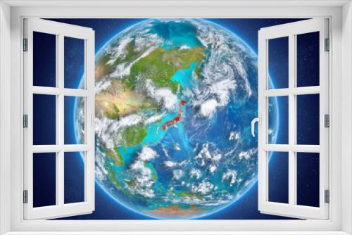Fototapeta Naklejka Na Ścianę Okno 3D - Japan on planet Earth in space
