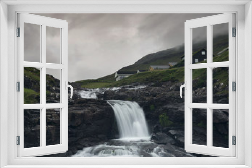 Fototapeta Naklejka Na Ścianę Okno 3D - Faroe village