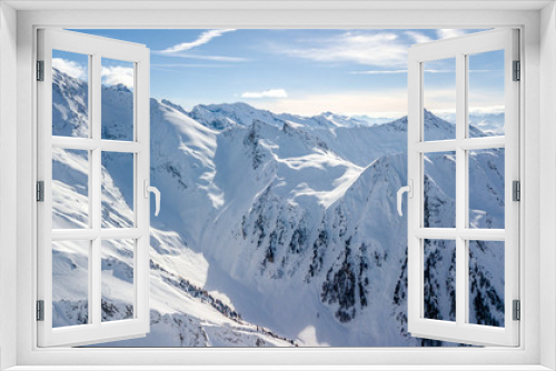 Fototapeta Naklejka Na Ścianę Okno 3D - snowy Aerial of Europe Alpes Austria Drone Winter