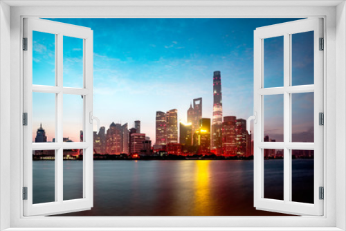 Fototapeta Naklejka Na Ścianę Okno 3D - Shanghai city skyline in the morning, Shanghai China