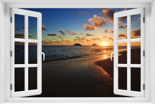 Fototapeta Naklejka Na Ścianę Okno 3D - pacific sunrise at lanikai beach, hawaii