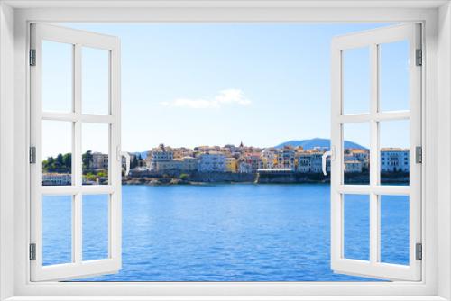 Fototapeta Naklejka Na Ścianę Okno 3D - Corfu island panorama. Kerkyra town view from water