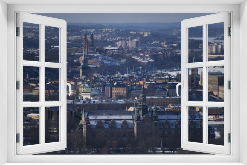 Fototapeta Naklejka Na Ścianę Okno 3D - View over Stockholm a cold winter day