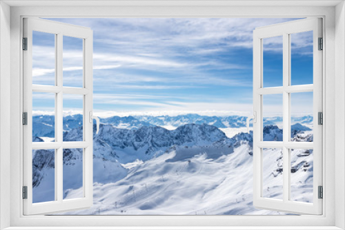 Fototapeta Naklejka Na Ścianę Okno 3D - View from the Zugspitze, the top of Germany