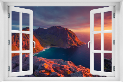 Fototapeta Naklejka Na Ścianę Okno 3D - North sunset in Norway