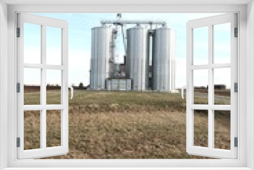 Fototapeta Naklejka Na Ścianę Okno 3D - 3 grain silos
