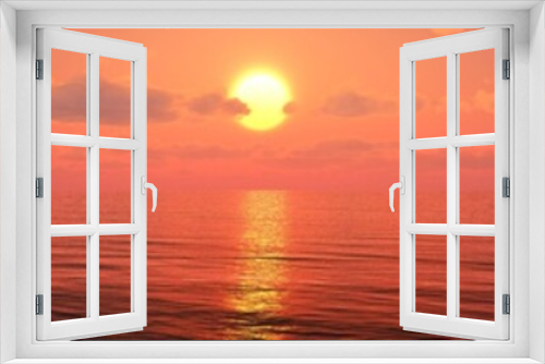 Fototapeta Naklejka Na Ścianę Okno 3D - panorama of the sea sunset, sunrise over the ocean
3D rendering
