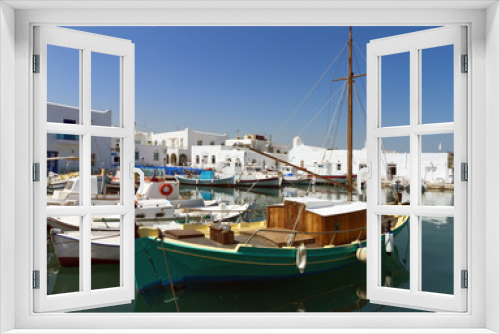 Fototapeta Naklejka Na Ścianę Okno 3D - port of Parikia,  Paros island , Greece