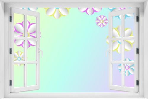 Fototapeta Naklejka Na Ścianę Okno 3D - Cutout paper flowers vector greeting