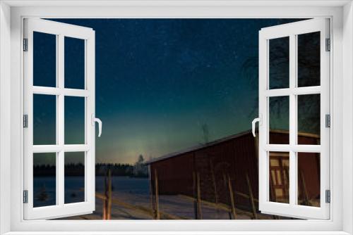 Fototapeta Naklejka Na Ścianę Okno 3D - Night sky, stars, Milkyway and Northern lights